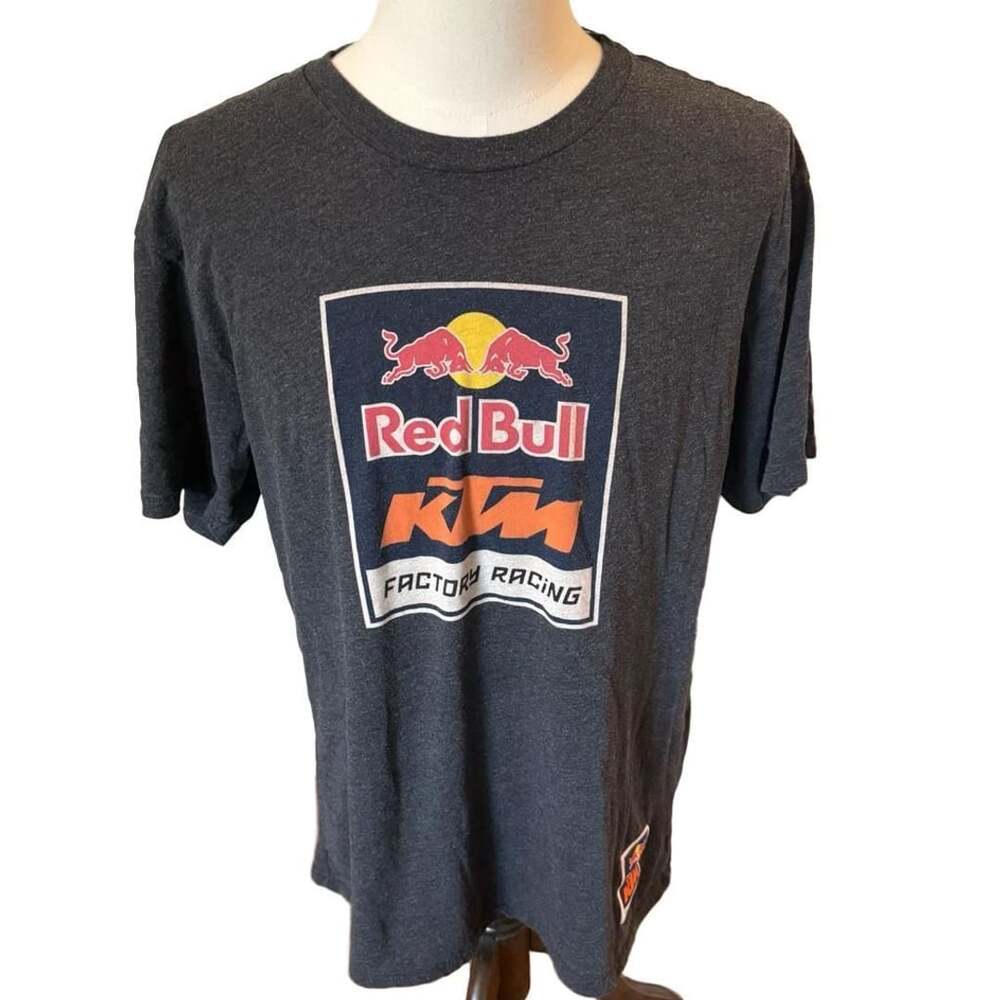 Red Bull KTM Factory Racing T-Shirt Size 3XL Gray Short Sleeve